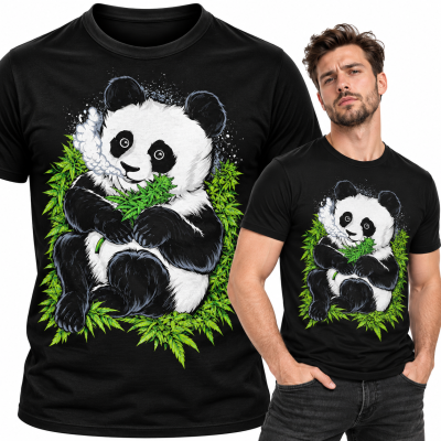 KOSZULKA ŚMIESZNA CANNABIS PANDA